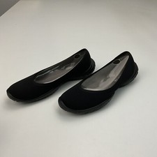 Lissom Flyte Black/Black Soles Slip-On Lightweight Ballet Flats, US 5.5
