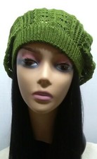 dark green Women Lady girl thin Fashion Beret Beanie CROCHET French Artist HAT