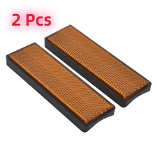 2x Universal Motorcycle Amber Rectangle Front Fork Reflector Fit For Ducati ATV