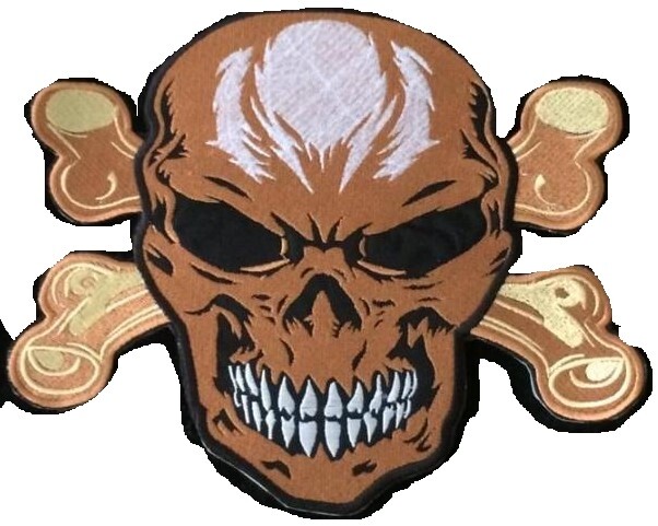 Motorcycle Patches Skull Jacket Harley Davidson Brown Skull Biker Vest Patches