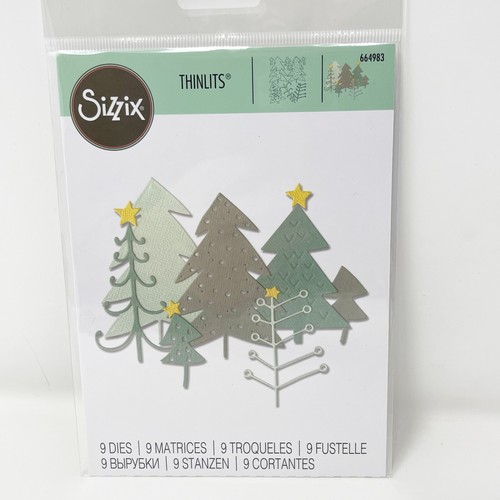 Sizzix Thinlits Winter Christmas Cutting Dies Forest Lantern Pine Trees NEW - Picture 2 of 5