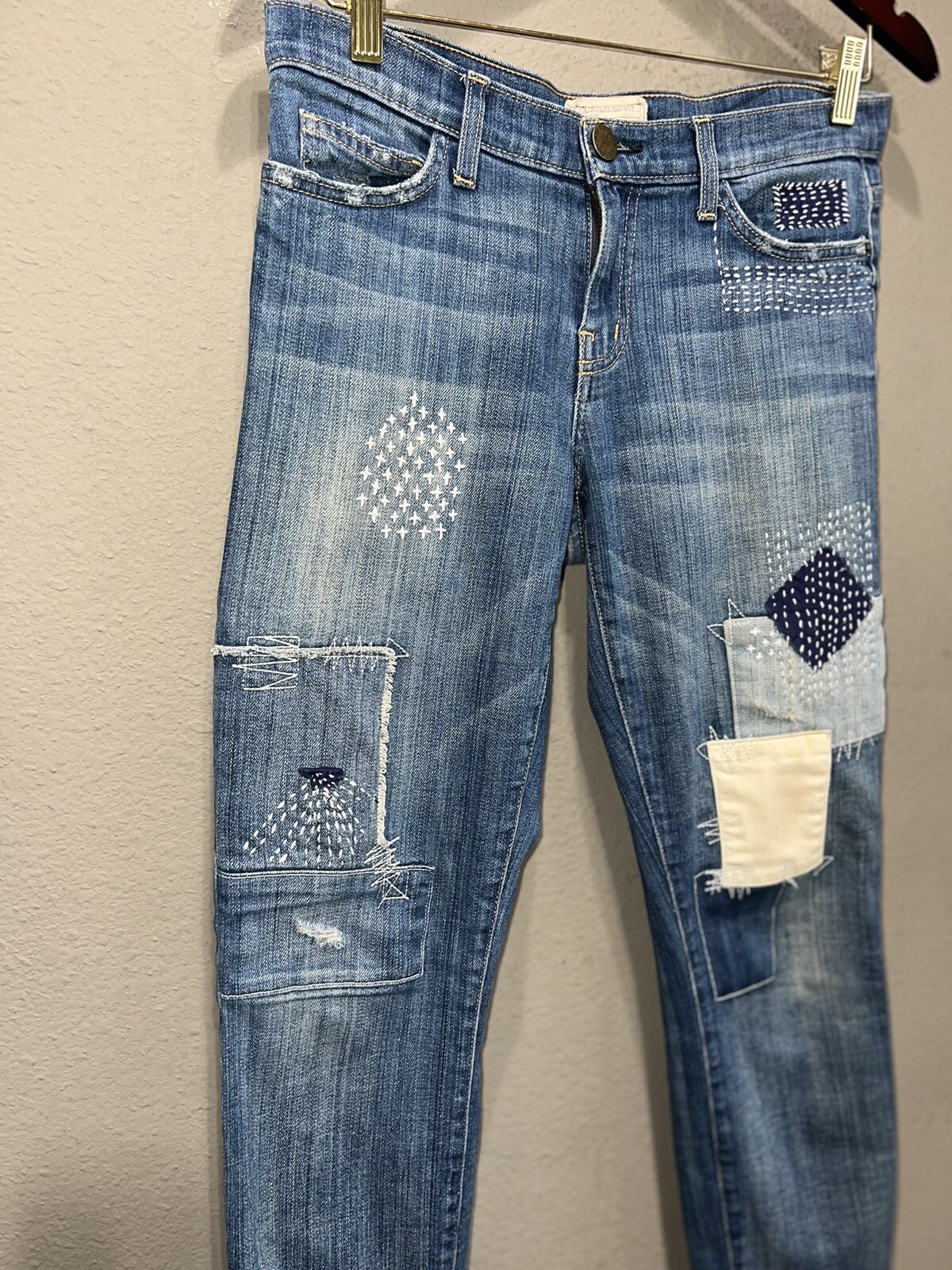 Anthropologie Current Elliott Patch Work Straight… - image 4