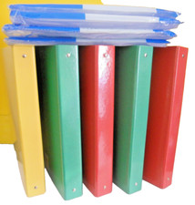 Lotto 6 raccoglitori ad anelli + 4 pacchi buste forate