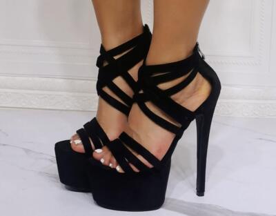 Womens Fashion Summer Peep Toe Roman Sandals Pumps High Heels Platform Shoes