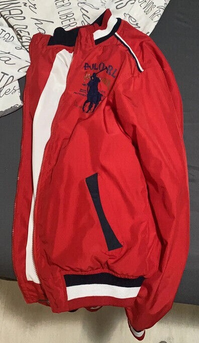 Giacca vintage POLO RALPH LAUREN USA Big Pony retrò taglia M scudo stadio rosso