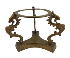 Brass Ornate Floral Crystal Ball Holder Egg Stand Sphere Orb Base