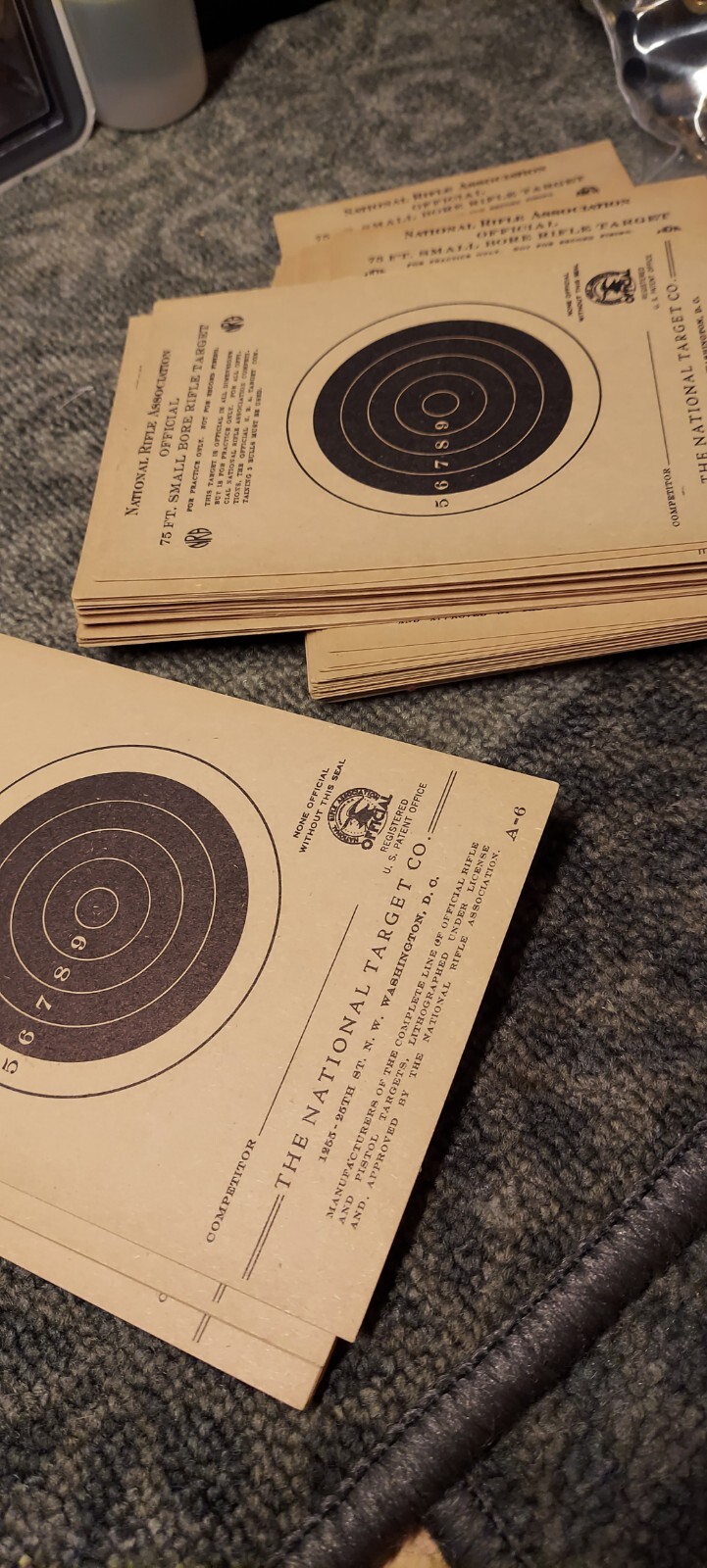 (65) Vintage National Target Co. NRA Official 75ft Small Bore Rifle Targets A-6