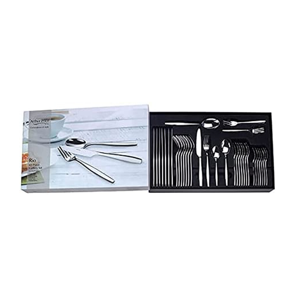 Rio 42 Piece Cutlery Set Knives Forks Spoons Stainless Steel Dine