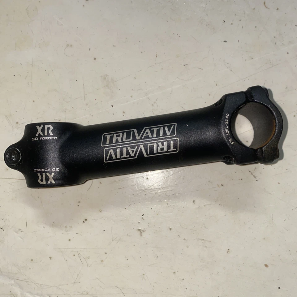 TRUVATIV Bicycle bike stem 120mm +/-5 degree 25.4mm 1 1/8th” Black with Bolts - Image 2 of 4