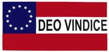 1st National Csa 13 Stars Deo Vindice Vinyl Decal Bumper Sticker