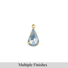 8x4mm Light Sapphire Faceted Glass Teardrop Stone in 1 Loop Setting