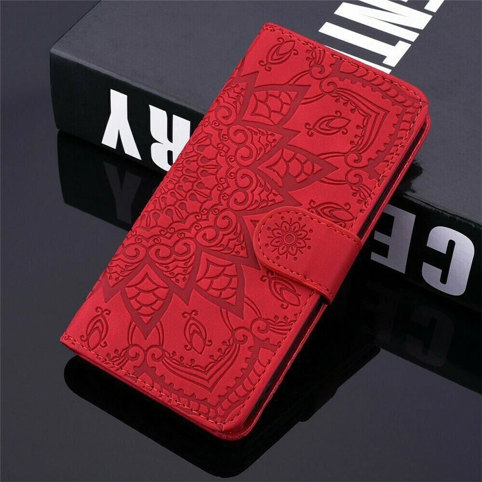 Flower Embossing Wallet Phone Case For iPhone 15 14 13 12 11 Pro Max XR 6 7 8 SE - Image 2 of 4