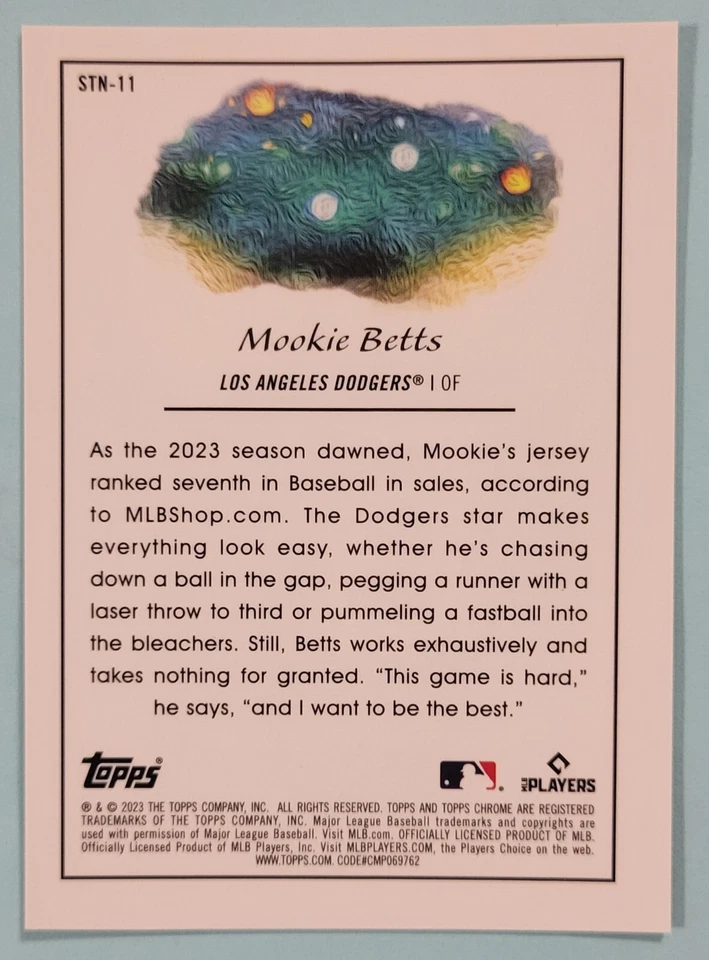 2023 Topps Chrome Cosmic Mookie Betts STN-11 Stars In The Night LA Dodgers - Image 2 of 2
