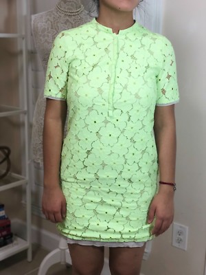 Women's Diane Von Furstenberg Warner Lace Dress, Honeydew Green, Sz. 2