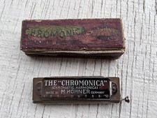 Vintage 1930 M. Hohner C The Chromonica Chromatic Harmonica Germany With Box