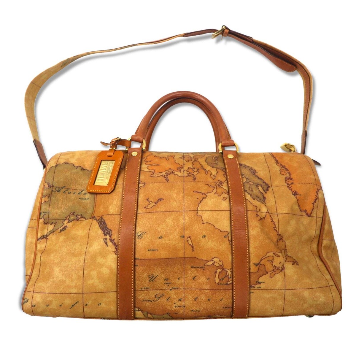 PRIMA CLASSE Italy Made 2WAY Boston Back Shoulder Bag Beige PVC 