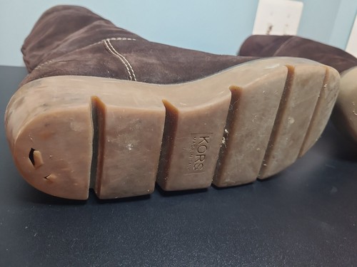 KORS Michael Kors Made in Italy Brown Suede Winter Fur Wedge Boots US 10/ EU 40 - Picture 12 of 14
