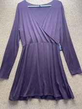 Express Women’s Maroon Long Sleeve Short Dress L