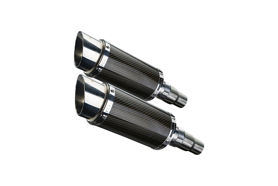 Kit silenciador de escape de carbono redondo de 8" deslizable Triumph Speed Triple 1050 2005-2010 Foto 2 de 4