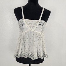 Forever 21 Ivory Pullover Scoop Neck Blouse Tank Top Tube Top Shirt T-Shirt S