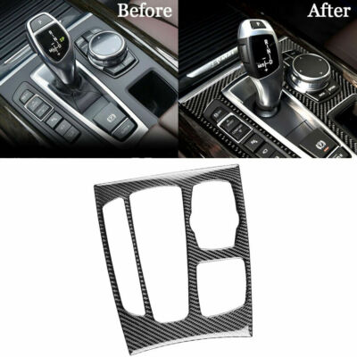 Carbon Fiber Interior Gear Shift Panel Trim Fit For BMW X5 X6 F15 F16 ...