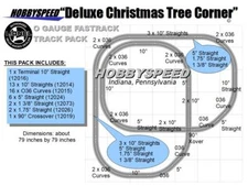 LIONEL FASTRACK DELUXE CHRISTMAS TREE CORNER TRACK LAYOUT 12019 7'x7' pack NEW