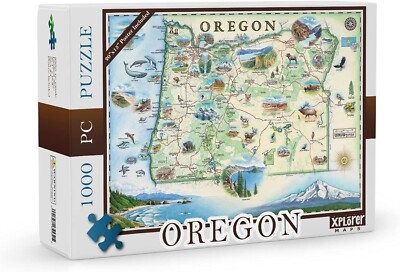 Oregon 1000 Piece Jigsaw Puzzle Xplorer Maps New