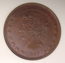 1837 HT-239 New York, NY Centre Market Hard Times Token NGC MS61