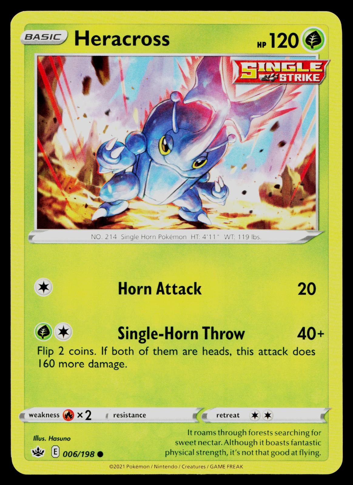 HERACROSS 006/198 COMMON CHILLING REIGN POKEMON NM