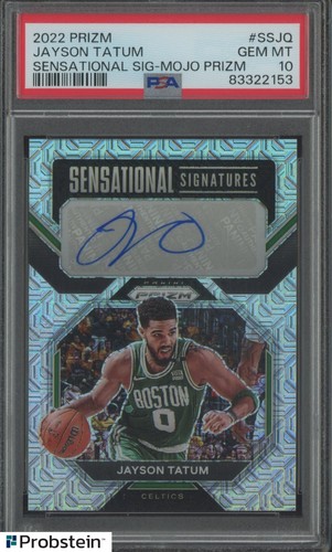 2022 Panini Mojo Prizm Sensational Jayson Tatum AUTO 15/25 PSA 10 GEM MINT