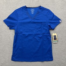 NWT Cherokee Workwear Revolution Tech V Neck Scrub Top Royal Blue Men's Small