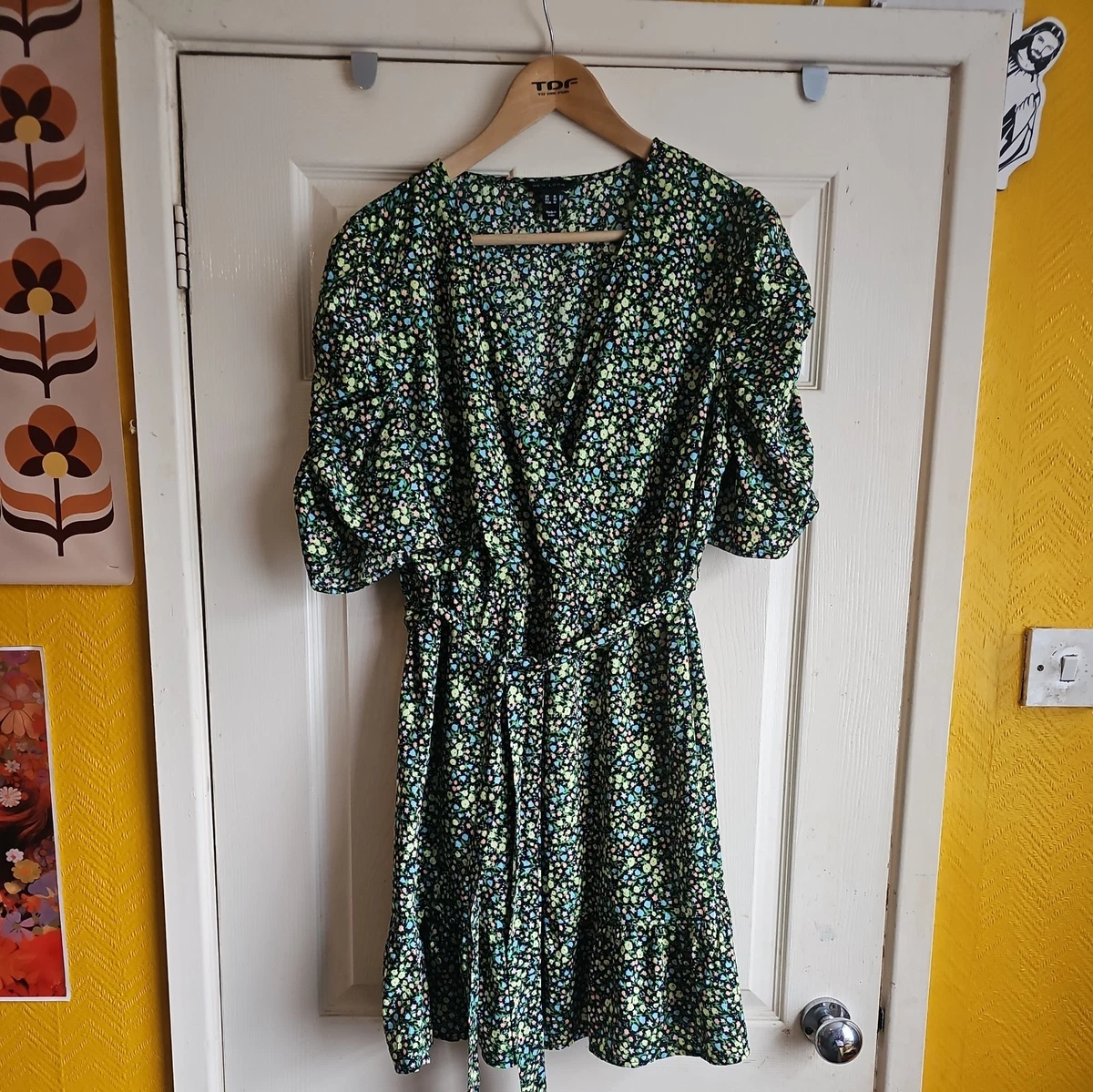 Robe Noire à Imprimé Ethnique New Look Taille 18 - Sans Manches, Neuve Sans étiquettes