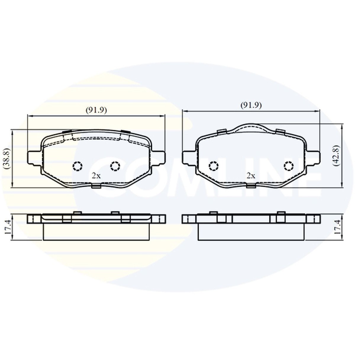 MOTAQUIP Brake Pads Set fits C4 DS3 208 2008 CORSA F MOKKA Rear axle 2018 on