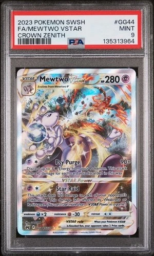 PSA 9 Mewtwo VSTAR - GG44/GG70 - Crown Zenith - Pokemon - Read Description