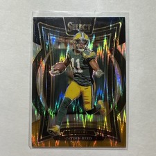 2024 Panini Select - Concourse Jayden Reed #68 Black & Gold Shock Prizm