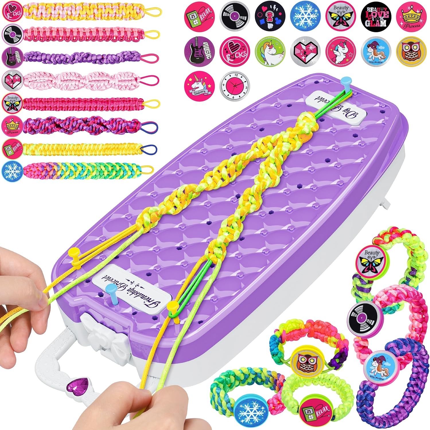 FHNSEL Friendship Bracelet Making kit,Arts and Crafts for Kids Ages 6-12,DIY,Bi