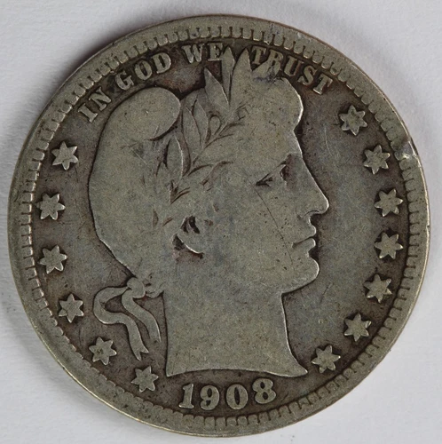 VG 1908 D  Barber Quarter