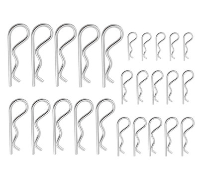 25 Pcs Cotter Pins, Cotter Pin Assortment Kit, Heavy Duty R Clips Hardware Pins,