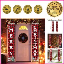 Christmas Decorations Merry Christmas Banner Xmas Porch Door Sign 72"X12"