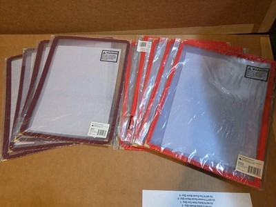 5 Menu Cover, Double Fold, 9-3/8'' x 12-1/8'', Red Plus 4 Singles Covers Burgundy