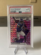 Justin Jefferson 2020 Mosaic Pink Camo NFL Debut Rookie Card #270 PSA 10. rookie card picture