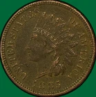 1885 Indian Head Cent Extremely Fine XF Coin, Corrosion #39556