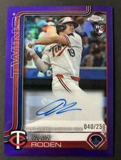 2025 Topps Chrome Update - (Alan Roden) Purple Refractor Auto RC (40/250) Twins