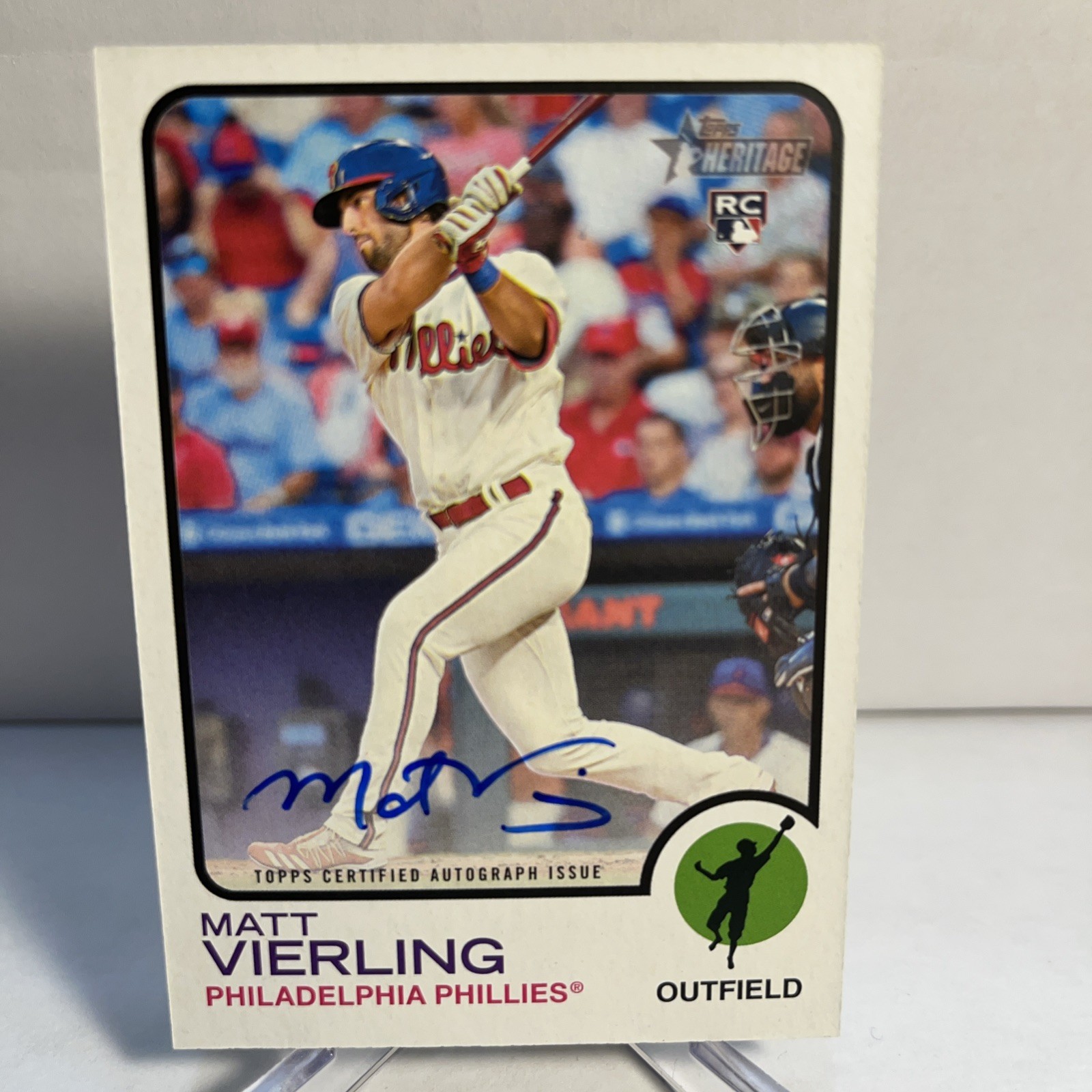 2022 Topps Heritage Matt Vierling #ROA-MV Rookie Real One Auto Phillies RC 