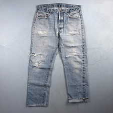 Levis 501 Vintage 80s Redline Selvedge USA XX Jeans Light Wash 36X30 Act 33X28