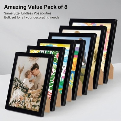 8 Pack 8x10 Black Collage Picture Frame Glass Wall Tabletop Multi Photo Display