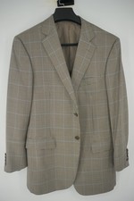 Ermenegildo Zegna Sport Coat Brown Houndstooth Check Wool Men's EU 52 40R US
