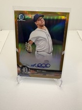 2018 Bowman Chrome Prospect Autographs Matt Hall Gold Refractor #36/50