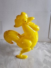 Vintage 1950's Hard Plastic Yellow Rooster Chicken Easter Decor Lollipop Holder