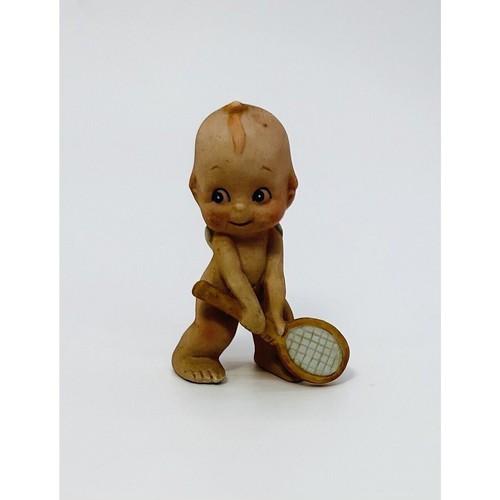 Vtg Kewpie Doll Bisque Baby Figurine Tennis Player and More Set of 3 Collectible - Picture 2 of 11